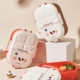 Fruit Three-compartment Lunch Box Office worker Microwave Heating Lunch Box High-value Girl's Heart Portable Lightweight Lunch Box