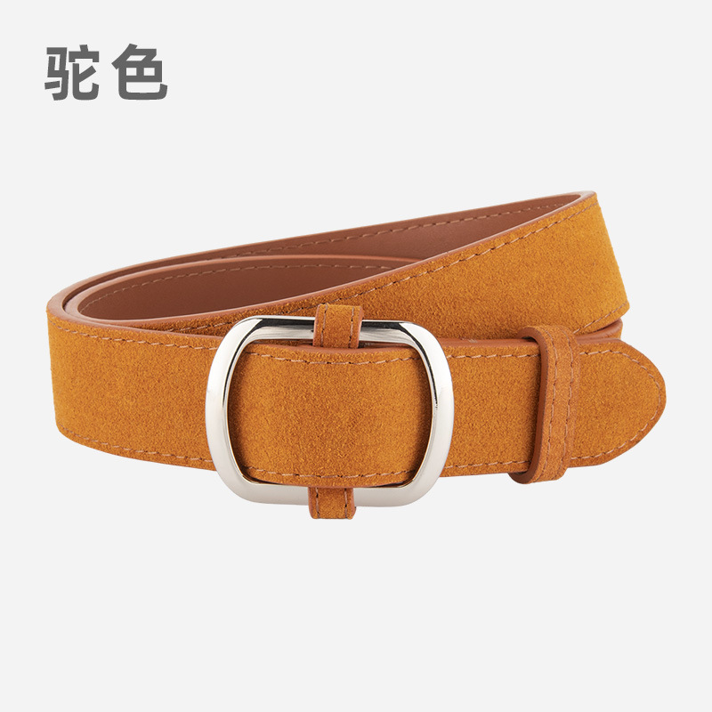 Cross-Border American Retro Matte Genuine Leather Belt For Women, Decorative Suit Fashion High-End Pin Buckle Leather Belt Wholesale - Thumbnail 8
