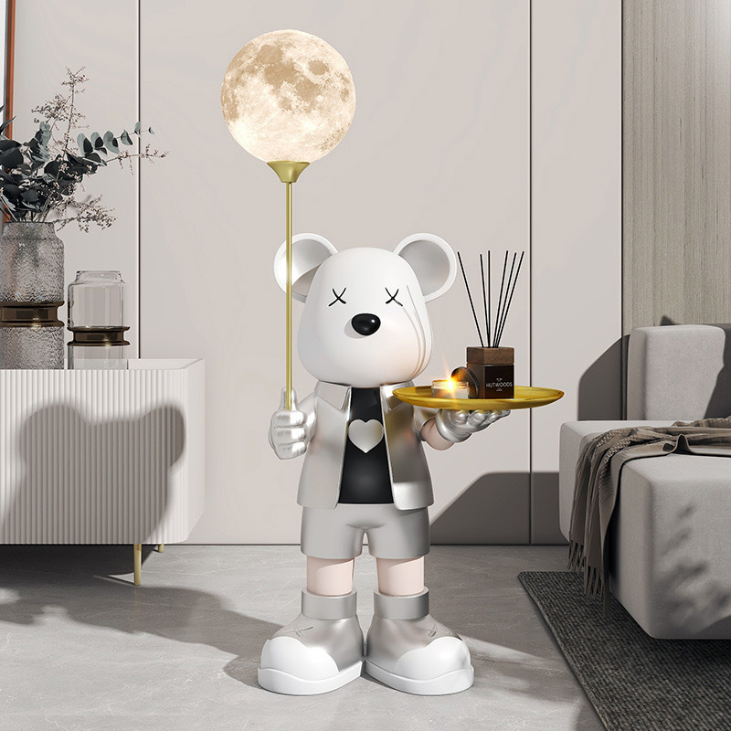 Internet-famous violent bear large landing moon lamp storage ornaments living room TV cabinet next to sofa housewarming gift