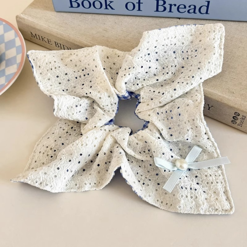 Cuerda para el cabello de intestino grueso azul para niños Cuerda para el cabello de encaje dulce para niñas