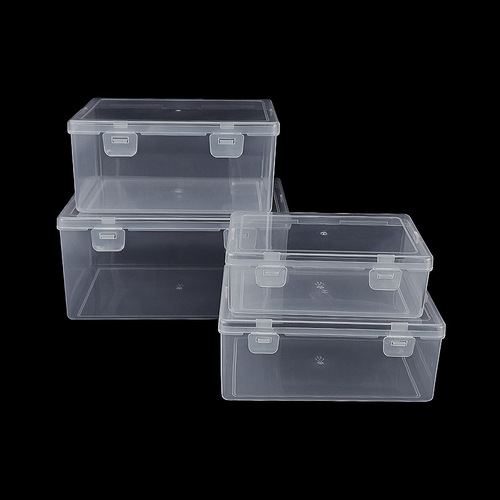 Desktop transparent pp organizer box hardware accessories parts flip dust box tool sample classification display box