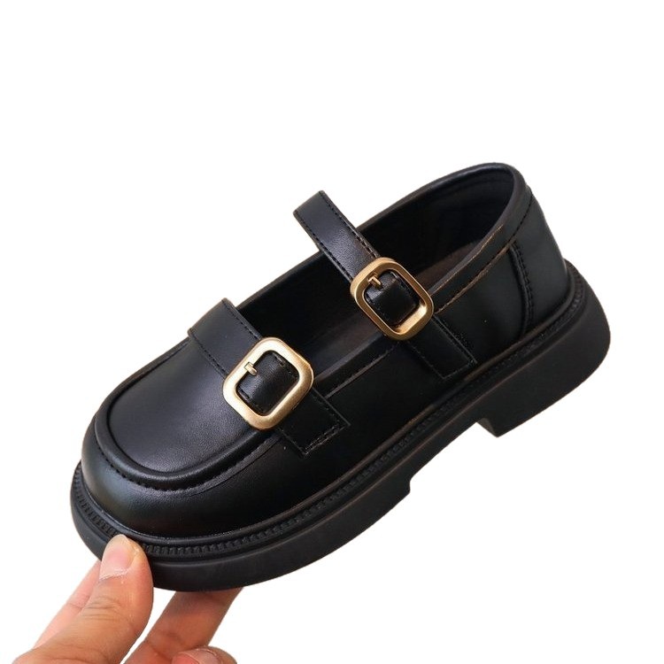 Zapatos de cuero de niñas para niños zapatos de princesa británicos primavera y otoño 2026 nuevos zapatos de niñas zapatos negros de rendimiento de campus
