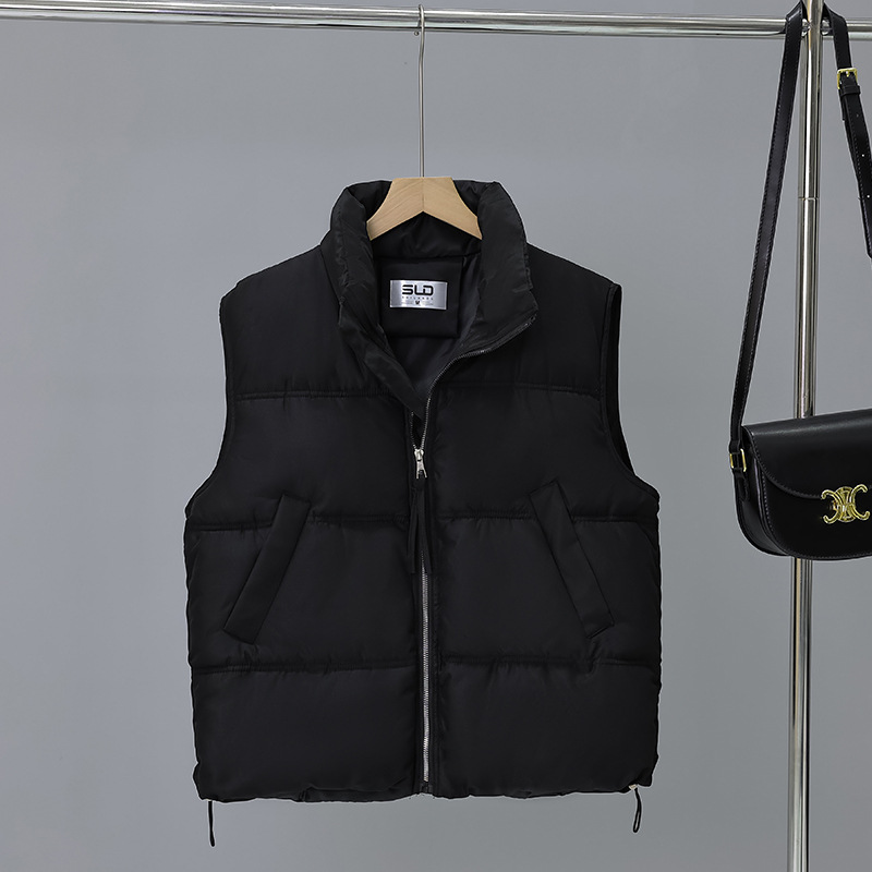 2024 otoño y invierno estilo coreano de collar grueso chaleco de algodón de plumón ropa de pan de moda casual suelta abrigo de hombro a prueba de viento image 4