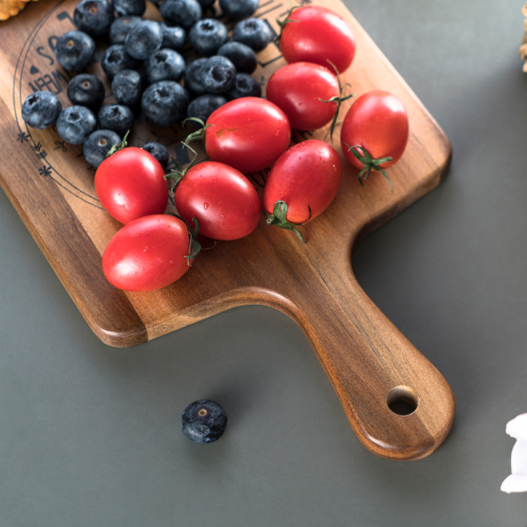 Acacia comida bandeja de café bandeja de madera para niños alimentos suplementarios tabla de corte galletas de verduras frutas tabla de corte pan tabla de corte