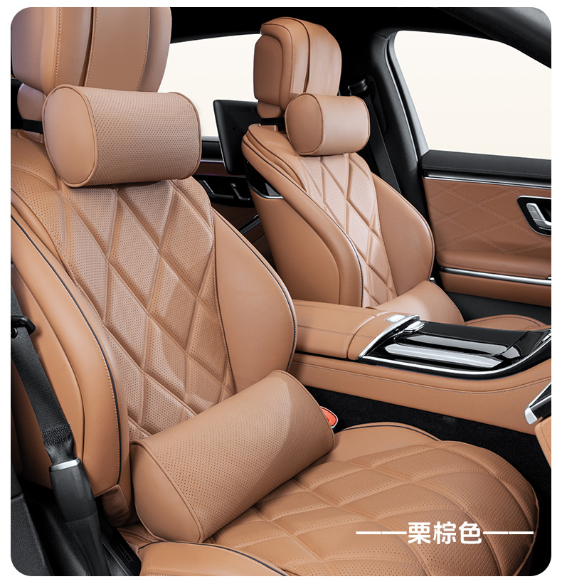 Cross-Border Popular Car Headrest, Car Lumbar Cushion, Four-Season Universal High-End Cylindrical Car Seat Neck Pillow