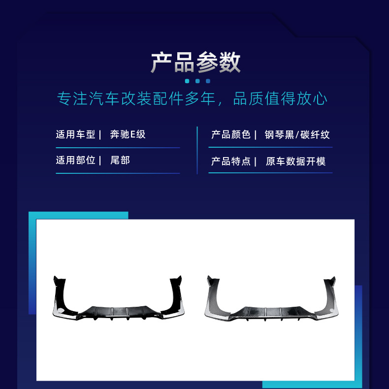 Suitable for Mercedes-Benz E-Class W214 S214 Amg 2024+ Rear Lip Tail Lip Spoiler Wind Sticker Cross-Border Modification Parts