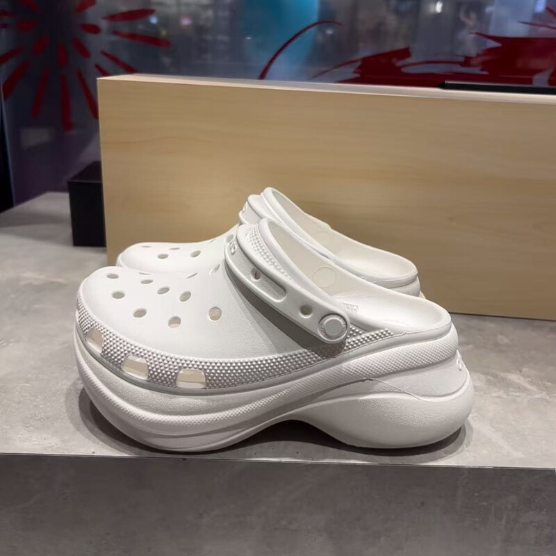 Cross Whale High-Heeled Clogs New Summer Retro Thick-Soled Height-Increasing Outdoor Home Closed-Toe Beach Shoes for Women