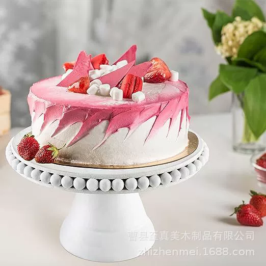 Деревянная подставка с деревянной гирляндой из бисера Украшение костюм деревянный деревенский дом подставка для торта из бисера поднос