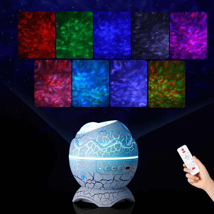 Cross-border dinosaur egg starlight projector Bluetooth speaker starry sky ambiance small night light Christmas gift decoration
