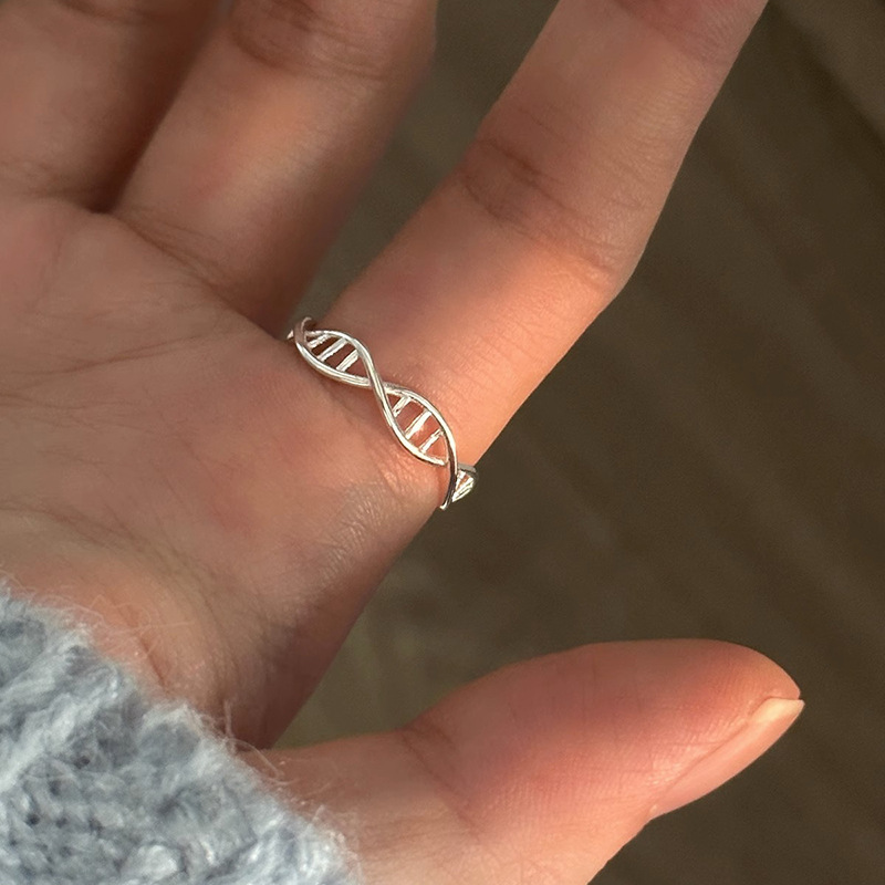 Light Luxury Elegant Dna Spiral Ring Women's Niche Design Personalized Opening Adjustable Index Finger Ring New Trend