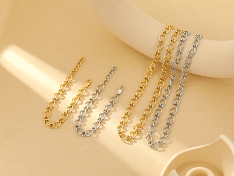 Geometric Pattern Elegant Retro Lady Geometric Stainless Steel Plating Bracelets Necklace