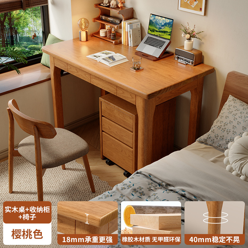 Mesa de escritorio estrecha de madera sólida, escritorio de escritorio para estudiantes, escritorio de escritorio moderno y simple, escritorio de computadora junto a la cama