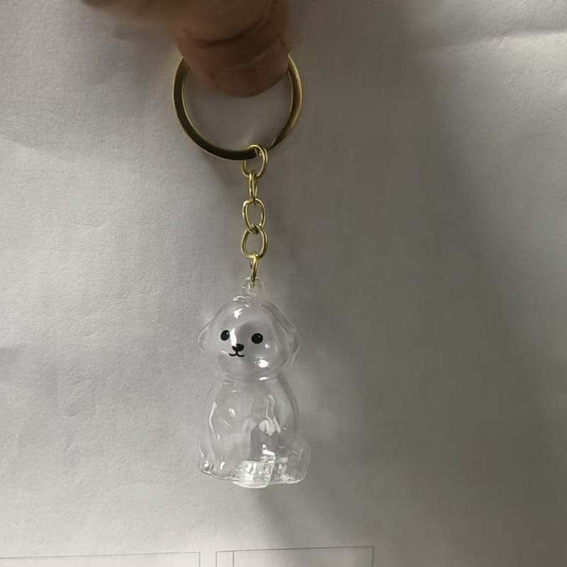 可爱小狗透明毛发收纳盒动物毛球胶囊挂件装饰纪念防尘盒收集玩具|undefined