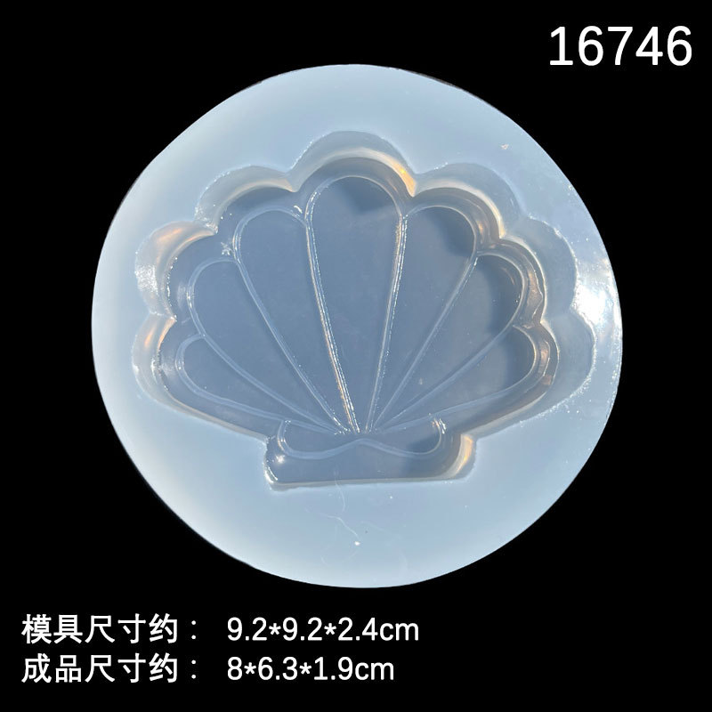 Nuevo espejo geométrico Shell molde de silicona DIY epoxi decoración mesa arcilla cerámica suave epoxi molde