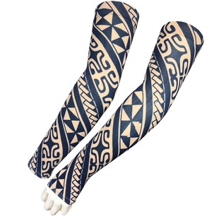 Sunscreen Hand Sleeve Arm Protection Men's and Women's Tattoo Flower Arm Ice Silk Driving UV Protection Summer Tattoo Ice Cool Sleeve Seamless