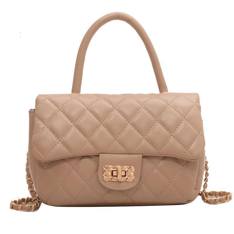 Summer texture small bag for women 2023 new fashion popular shoulder small square bag simple western style chain messenger bag