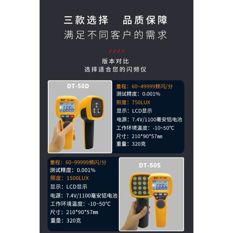 고정밀 LED 스트로보 스코프 비접촉 속도계 디지털 타코미터 플래시 주파수 모터 인쇄 기계 속도 측정