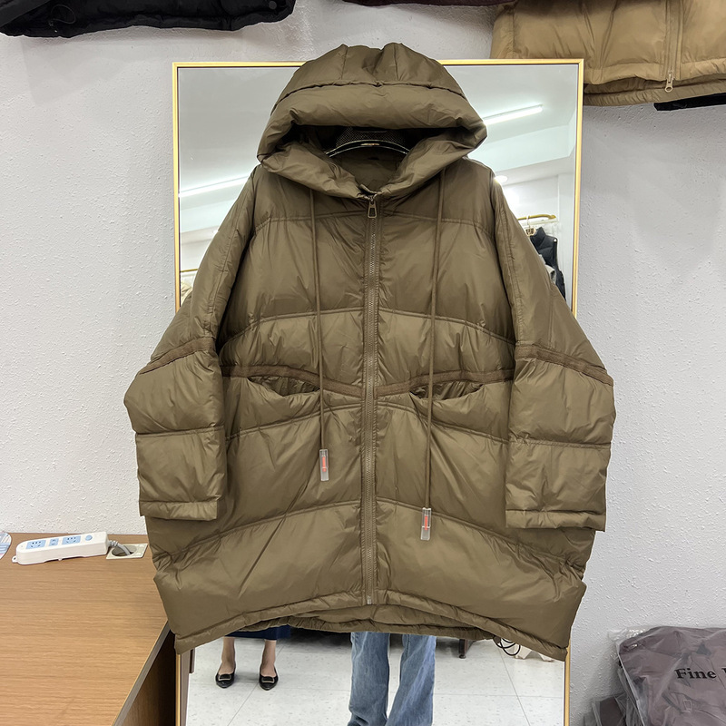 Cross-border autumn and winter new temperament age-reducing versatile fashion simple warm retro literary down jacket women's long fashion