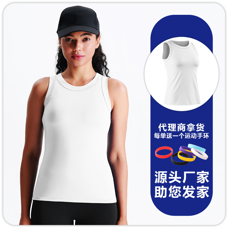 Damas yoga ensanchado brazalete chaleco deportivo en forma de I sin mangas apretada ropa de entrenamiento de maratón profesional image 7