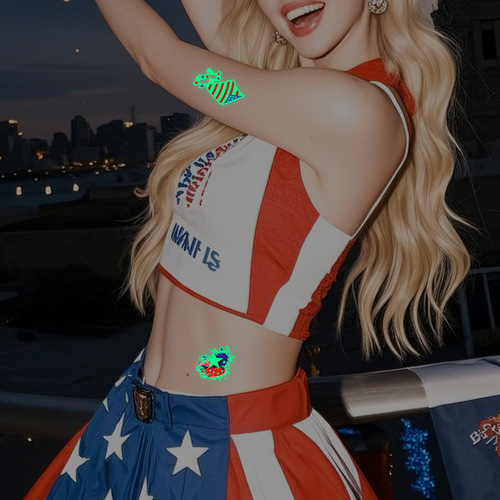 Flag Glow-in-the-Dark Tattoo Sticker Independence Day Party Supply Waterproof Sweatproof Temporary Face Sticker
