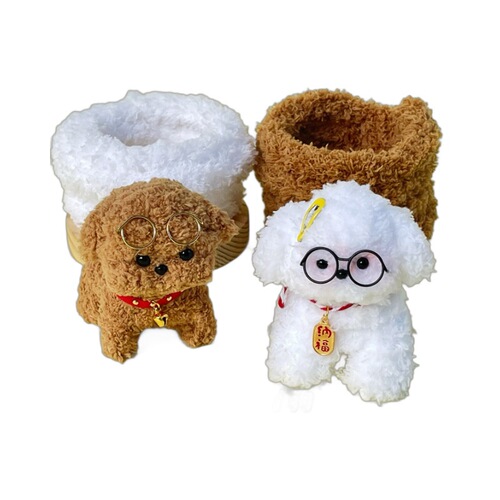 Coralline velvet crocheted dog accessories wholesale factory direct supply super thick and dense 15mm woolen plush twist bar material