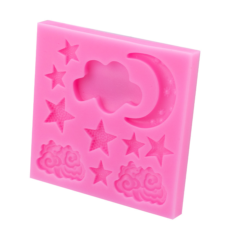 DIY nuevo blanco nube estrella Luna epoxi molde fondant pastel molde de silicona chocolate epoxi molde de arcilla