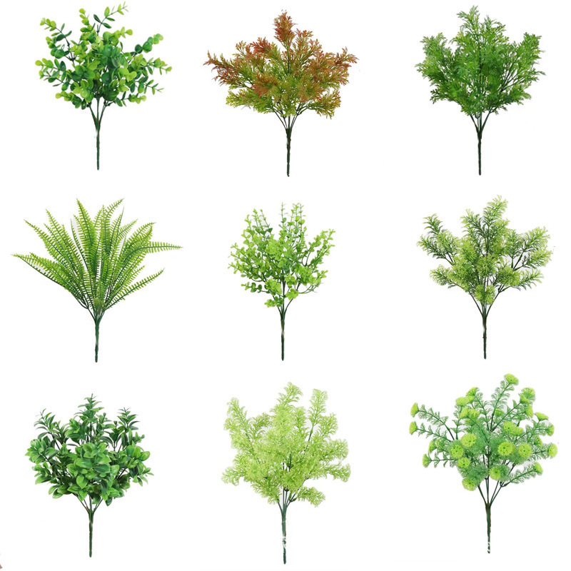 Cross-Border Wholesale of Various Artificial Plant Walls, Moss, Fake Flowers, Artificial Bouquets, Decorative Artificial Green Plants, and Spring Grass