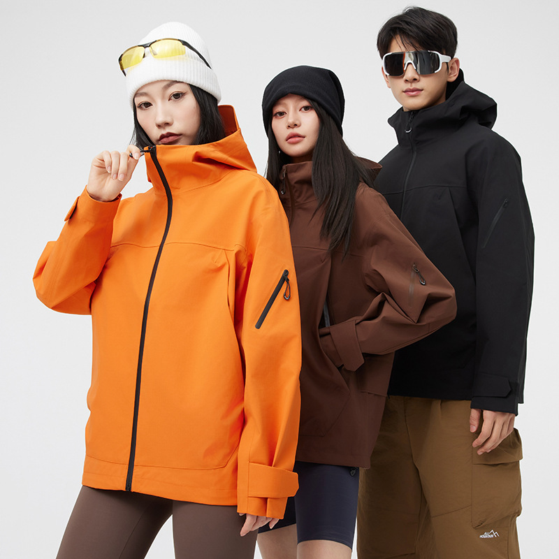Bird's Brand Same Style Hardshell Jacket for Men, Outdoor Thin Single-Layer Laminated Waterproof and Windproof Mountaineering Jacket for Women
