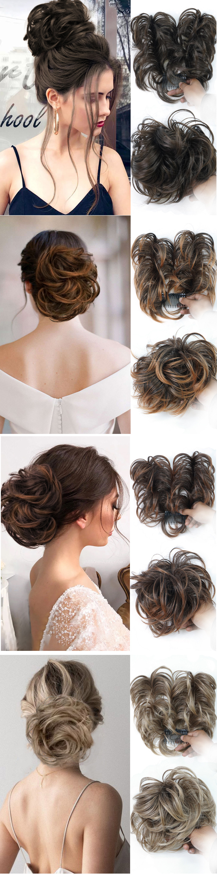 Vente en gros de nouvelles pièces de perruque en fibres chimiques européennes et américaines transfrontalières, chignon de volant en soie à haute température,_voghion.com