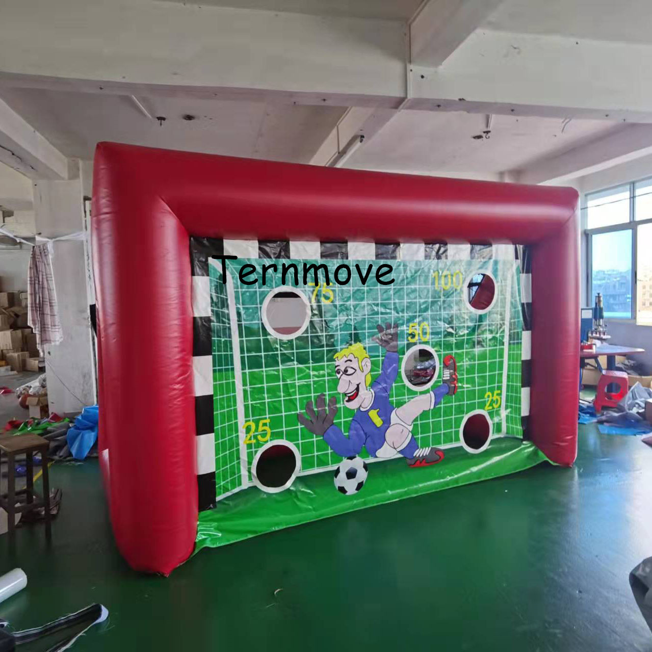趣味运动会充气足球门模型足球射门游戏休闲项目pvc soccer goal
