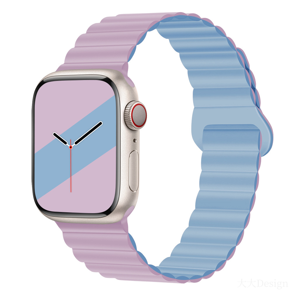 適用iwatchs9ultra1-8世代リンゴ時計バンド磁気吸引時計バンド運動シリコンリンゴ時計バンド