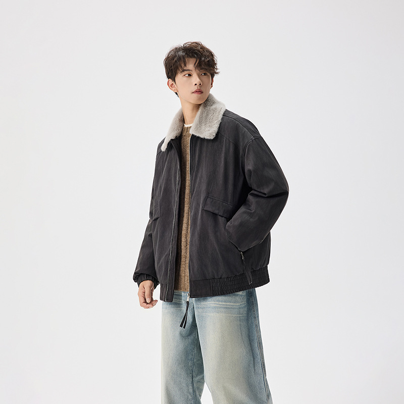 Men's Lapel down Jacket 2025 Winter New Men's Youth Fashion Casual Trendy Easiest for Match Warm Jacket