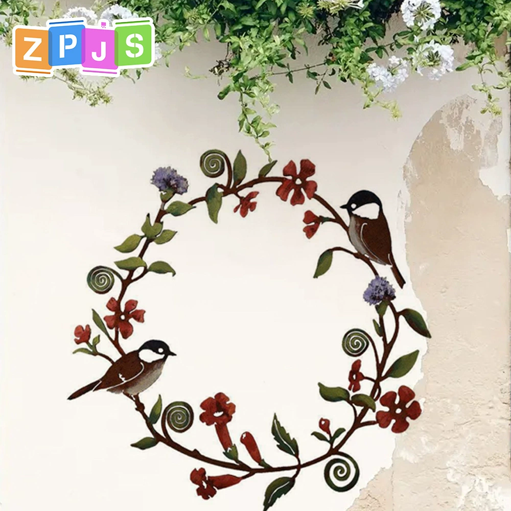 Металлический декоративный венок в виде птицы для стены, венок из металла в европейском стиле, подвесной декор для окна и стены