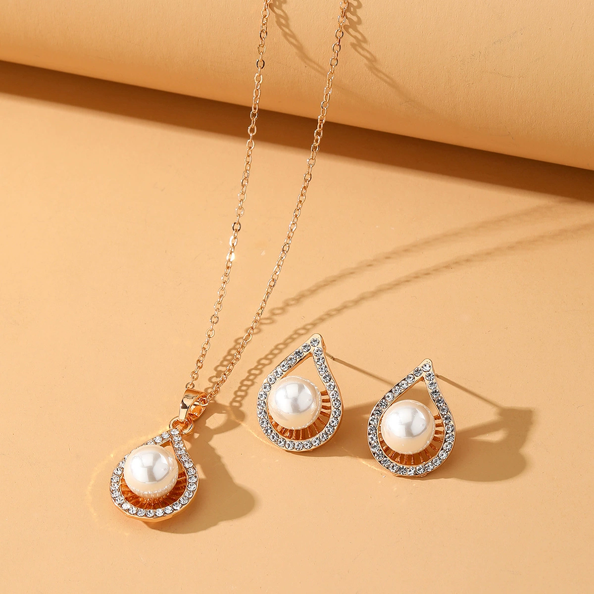 Серьги из жемчуга, ожерелье, комплект, украшения, подвеска, аксессуар для невесты, простой и элегантный дизайн, опт