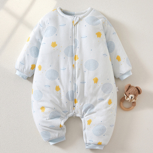 Baby sleeping bag spring and autumn baby thickened newborn sleeping bag long climbing autumn and winter cartoon anti-jump sleeping bag