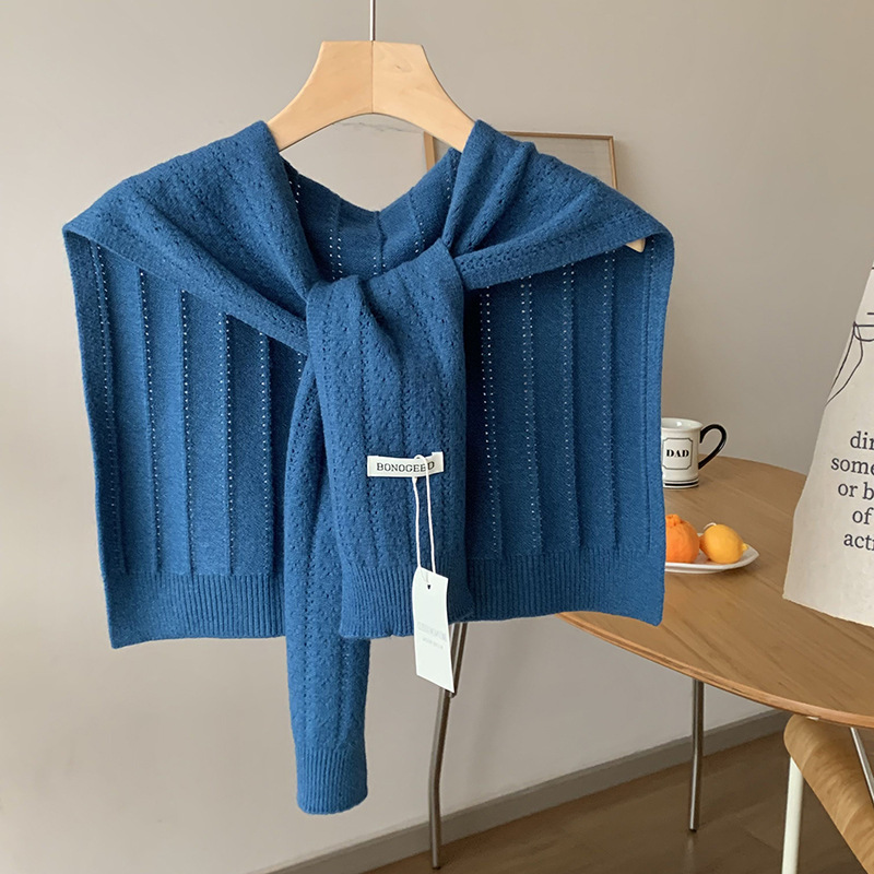 Sopa de punto de alta sensación coreana Dongdaemun primavera y otoño bufandas de torsión universal agujeros respirables sopa de mujer