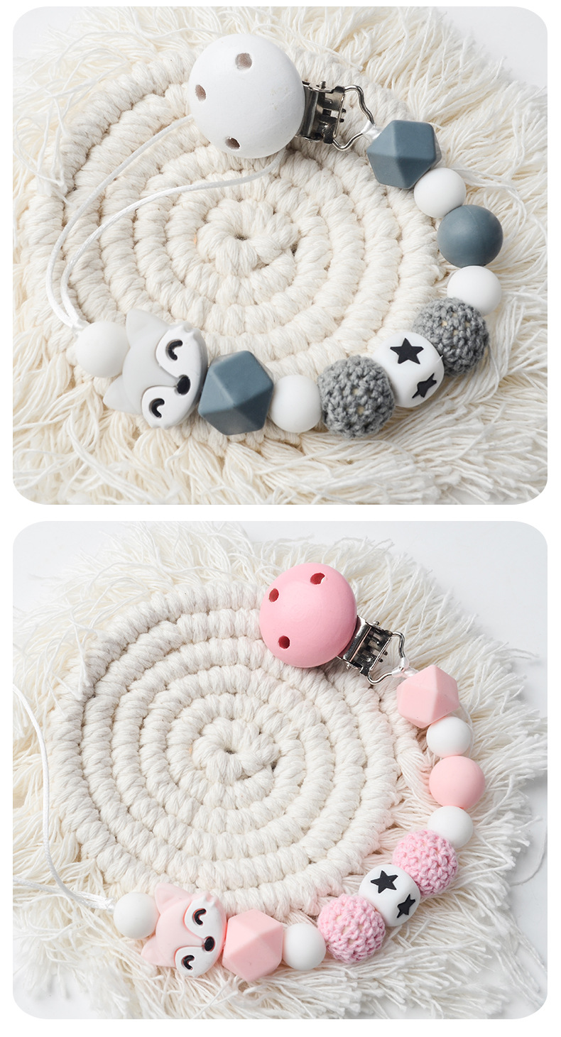 Silica Gel Material Star, Fox Pattern Fashion Style Fashion Star Fox Baby Accessories