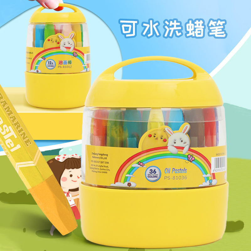 Amazon transfronteriza explosión de 12 colores palo de pintura al óleo 24 colores lápiz de pintura infantil graffiti 36 colores logotipo de cambio de fabricante