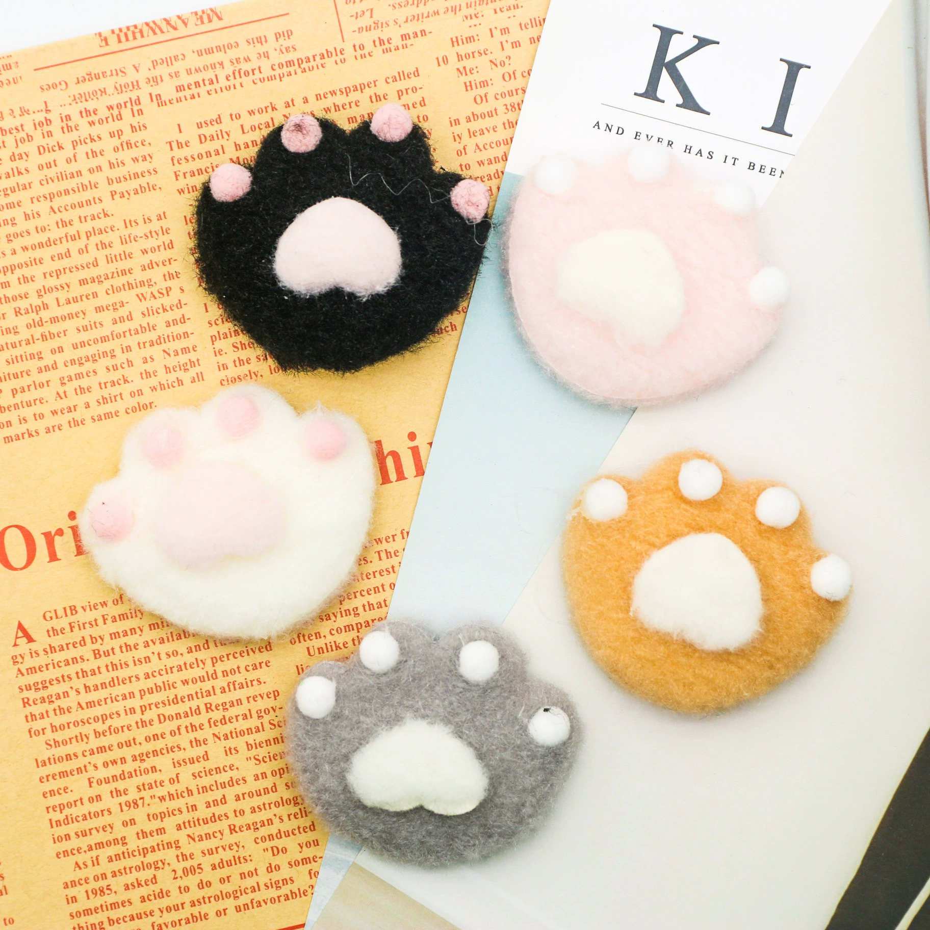 Плюшевые кошачьи когти без зажима мультфильм медвежья лапа ручной работы diy аксессуары шарф шапка заколка ювелирный материал оптом