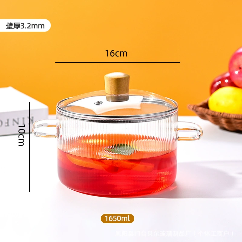 Высокотемпературный стеклянный горшок для говяжего/мясного рагу из боросиликатного стекла, универсальная прозрачная пароварка для газовой плиты, жаропрочный, небольшой глиняный горшок, мини-супник