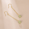 Earrings jade, long brand fashionable one bead bracelet, Chinese style