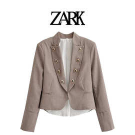 ZARK 欧美新款时尚纽扣饰修身西装外套 跨境外贸女装批发 2736494