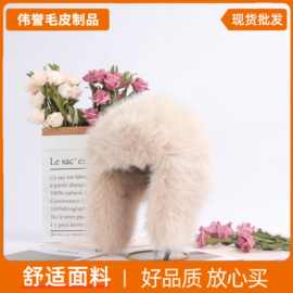 雷锋帽护耳帽厂家批发秋毛绒帽冬季户外保暖仿狐狸毛网红雷锋帽