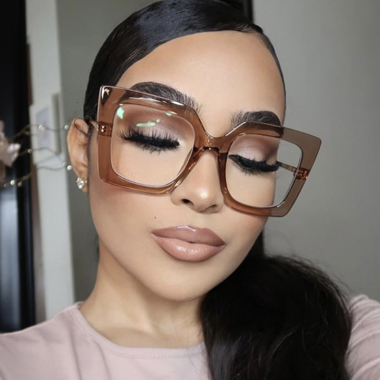 Glam Style Purple, Blue, Transparent, Black Color Glam Square Glasses Optical Glasses