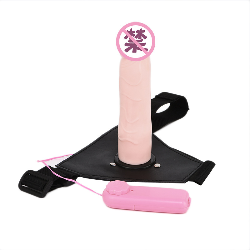 Remote-Control Wearable Vibrating Strap-On Dildo, TPE, Black — detail image 12