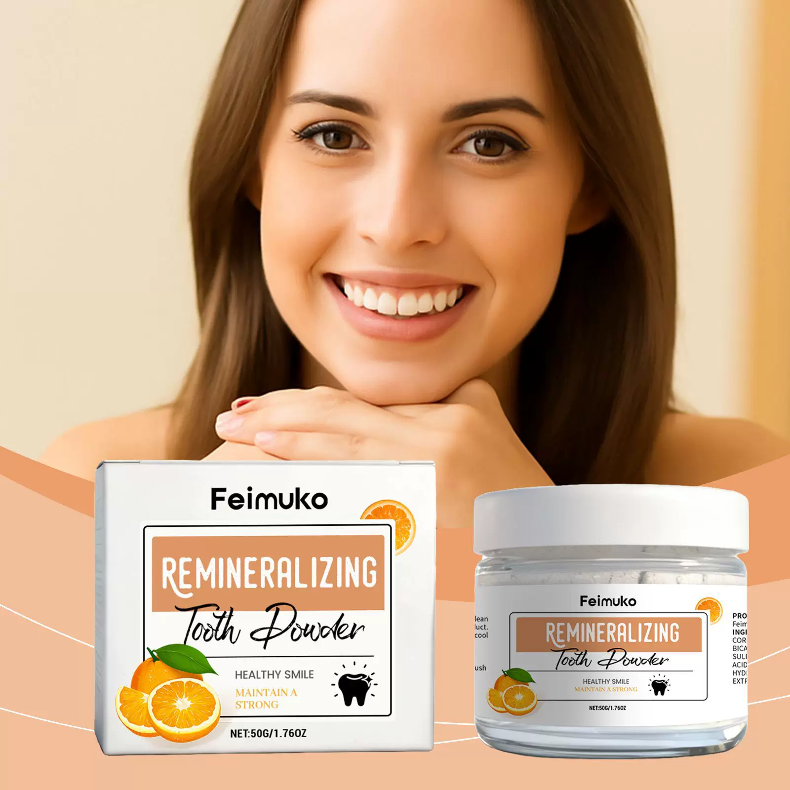 Feimuko清洁亮泽护理牙粉 温和清洁口腔清新洁净日常护理牙粉