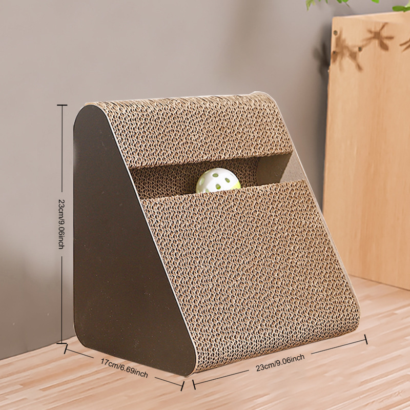 Rascador para Gatos Triangular Grande de Cartón Corrugado Resistente a los Arañazos, Juguete para Gatos Antiarañazos para Sofá
