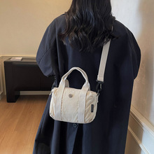 新款外贸布包简约纯色百搭大容量手提包通勤休闲百搭单肩斜挎包潮