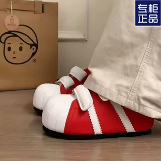 魔术贴丑萌贝壳头德训面包鞋女2025新款百搭内增高休闲运动小板鞋