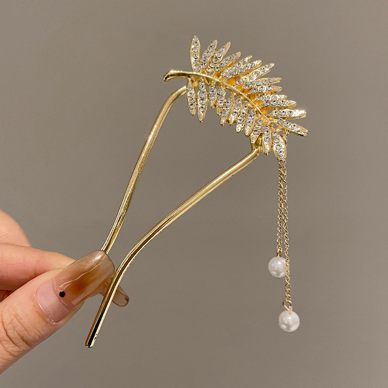 Antiguo estilo u flange pearl clip de cabello de mujer paso a paso mariposa clip de cabello de alta sensación cheongsam adorno de cabello artefacto de cabello